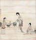 China: Wang Xingfeng ('Splendid Phoenix') with two girls. Qing Dynasty painting of a scene from the Dream of the Red Chamber (mid-18th century)